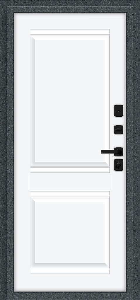 Входная дверь Thermo Некст МФ/SBlack Старк антрацит/White Silk BR6218 внутренняя сторона