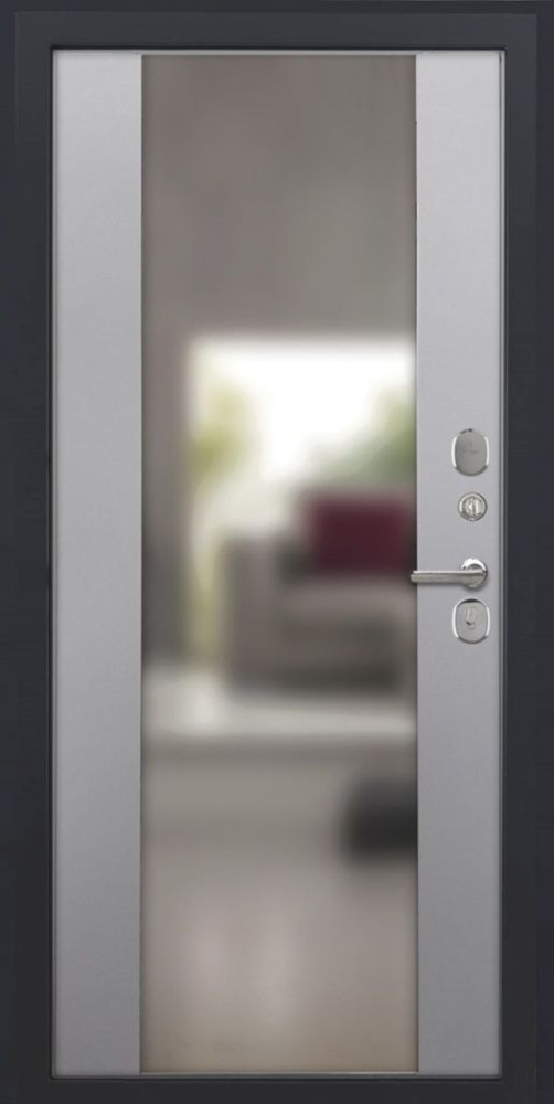 Входная дверь ДвериПРО Rosna Алиса (16мм, ПВХ софт грей, зеркало) DPRO196436 внутренняя сторона